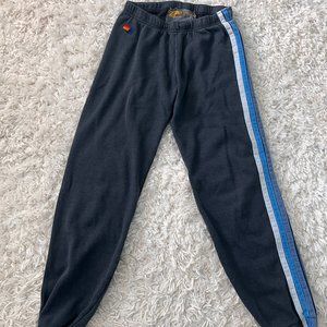 AVIATOR NATION 5 STRIPE SWEATPANTS - CHARCOAL // BLUE